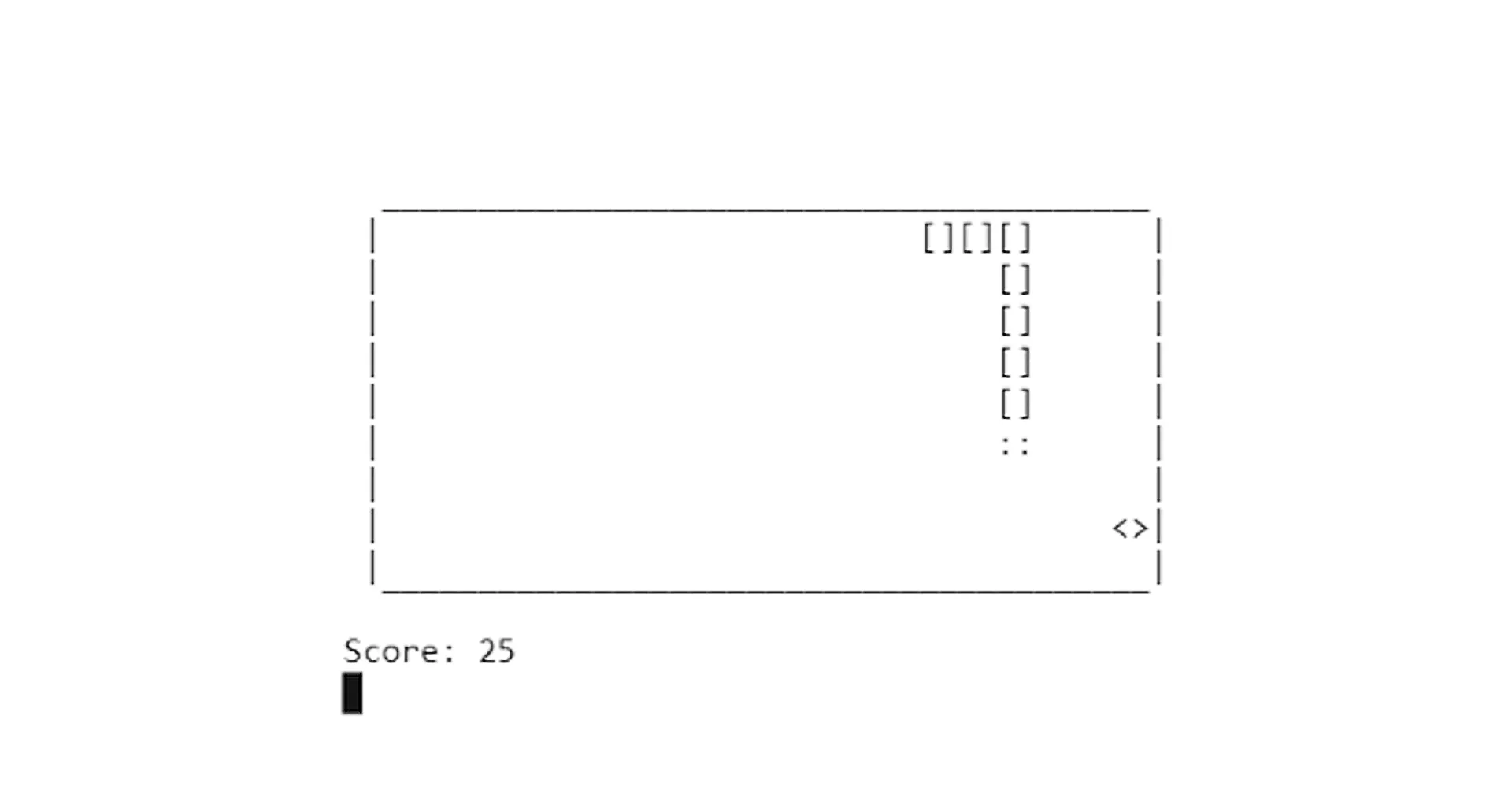 Snake game running in a terminal